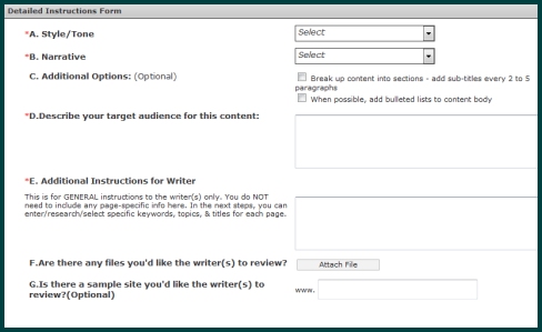 Writer Instructions