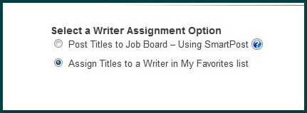 Writer Assignment